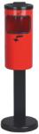  Cos de gunoi cu scrumiera integrata, model Rondo, cu stativ, inaltime 410 - 825 mm, Ø 180 mm, 10 l, rosu (4260058003934) - bricolaj-mag Cos de gunoi
