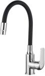 Laveo ELZA zuhanyfejes csap kétfunkciós rugalmas csővel, matt fekete / króm K (OPBKE_762D)
