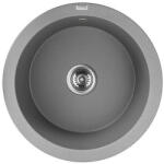 Laveo DAFNE egykör szürke mosogató helytakarékos szifonnal (SRD_588Y) - watermarkt