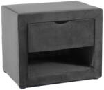 SIGNAL MEBLE ET-001 Velvet Bársony Éjjeliszekrény Szürke Fiókos