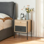 PremiumXL Éjjeliszekrény Tysnes 39x35x47 cm Tölgyfa Hatású/Fekete