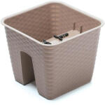  Balkonláda korlátra 28cm RATTAN DRLB280 MOKKA (PE-6592)