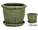  Agyag cserép+alátét ZÖLD szett (PE-3000)