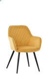 Mobiliamo Utolsó Darab! Sárga Bársony Kárpitozású Elegáns Karos Étkezőszék. Treviso