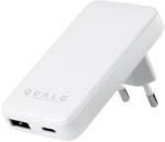  Telefont töltő Qualo GaN Ultra Slim - USB / Type-C (USB-C) portos fehér hálózati töltőfej, 45W - graffistore