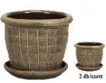  Agyag cserép+alátét BARNA szett (PE-2975)