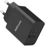 Astrum Pro Dual U24 hálózati töltő 2X USB, 10W, fekete