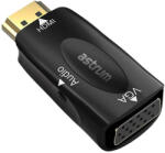 Astrum DA480 HDMI - VGA + 3.5mm Jack adapter fekete