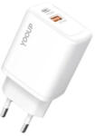 YOOUP Nc56-d Dupla Hálózati Töltő (usb - Type-c) Pd 30w Fehér