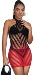 Subblime Dresses Subblime - 952242 Piros-fekete Rugalmas Halászháló Ruha Egy Méretben (d-241373)