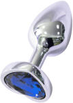 Sunfo - plug anal metalic cu cristal albastru în formă de inimă