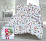  Kislány - szánkó mintás 3 részes pamut karácsonyi ágynemű garnitúra - világos szürkéskék - 140x200 cm