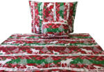  Karácsonyi piros - zöld Merry Christmas sávos mintás 3 részes ágynemű huzat szett - 140x200 cm