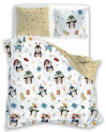 2 részes 140x200 cm karácsonyi pamut ágynemű huzat - pingvinek