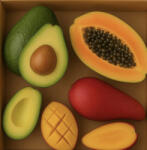  Brasil Mixt Box ( 1buc Papaya Formosa, 1buc Avocado , 1 Buc Mango Rosu Palmer )
