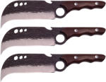 DEPOX Set trei cutite macelarie DEPOX®, lucrate manual, Claw of Osaka, 27.5 cm, maro, teaca piele (F132 + F132 + F132)