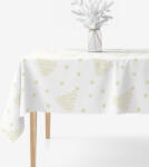 Goldea karácsonyi teflonbevonatú asztalterítő - aranyszínű karácsonyfák és csillagok 120 x 140 cm