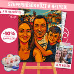 Számfestő Portré - klasszikus képregény stílusban (Comic Book Art Stílus) - 60×70 cm (Keretre feszítve)