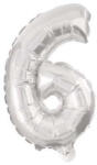  Mini 6-os Silver szám Fólia lufi 35 cm (PNN89803) - csucsajandek