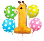  Zsiráf Dots fólia lufi 5 db-os szett (MLG143218) - csucsajandek