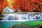 DIMEX ART Fototapetă vlies cascadă în pădurea de toamnă 375 x 250 cm