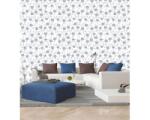 DIMEX ART Tapet vlies de lux model floral gri și alb