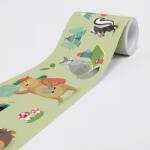 DIMEX ART Bordură autocolantă din vlies animale la camping 15 cm x 5 m