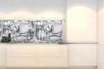 DIMEX ART Fototapet pentru bucătărie - pești alb-negri 180 x 60 cm