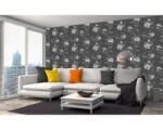 DIMEX ART Tapet vlies de lux gravură florală alb-negru