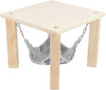 TRIXIE Sunny shelter/platform with hammock | Fekhely (szürke, színes) tengerimalac és nyulak részére - 28×24×28 cm
