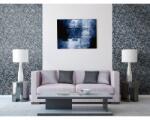 DIMEX ART Tapet vlies de lux abstract floral albastru și alb