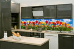 DIMEX ART Fototapet pentru bucătărie - câmp de lalele 260 x 60 cm