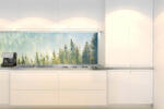 DIMEX ART Fototapet pentru bucătărie - ceață peste pădure 180 x 60 cm
