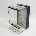 Pet King 30 x 30 x 50 cm | Prémium minőségű terrárium | 3D sziklaháttérrel