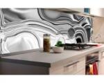 DIMEX ART Fototapet pentru bucătărie - argintiu crom lichid 180 x 60 cm