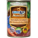 Happy&Fit | Natural Dog Konzerv | Teljes értékű táp, Kacsa & Sonka Sütőtökkel & Aloe Verával, felnőtt kutyák számára - 400 g