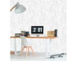 DIMEX ART Tapet vlies de lux mozaic alb de frunze
