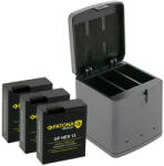 PATONA Încărcător PATONA pentru cameră digitală Triplu GoPro Hero 13, USB-C + 3x baterii 1950mAh Enduro
