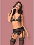 Obsessive Shibu L/XL szexi fekete három részes szett