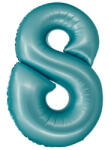  Kék 8-as Light Blue Mat szám fólia lufi 76 cm (MLG158991) - csucsajandek