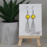 csucsajandek Nemesacél Druzy fülbevaló-Sárga (CSW175704)