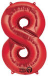  Színes Red óriás szám fólia lufi 8-as, 86x53 cm (DPA2829501) - csucsajandek