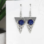 csucsajandek Nemesacél Druzy fülbevaló-Kék (CSW652498)