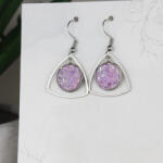 csucsajandek Nemesacél Druzy fülbevaló-Lila (CSW743999)