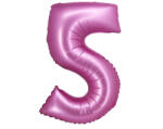  Rózsaszín Satin Pink 5-ös szám fólia lufi 76 cm (MLG145052) - csucsajandek