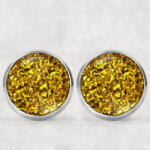 csucsajandek Druzy fülbevaló - sárga (CSW183319)