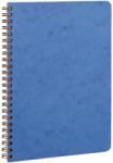 Clairefontaine Age Bag A5 spirálfüzet, 50 lap, bársonyos pergamenpapír 90 g/m2, PEFC tanúsítvánnyal, bőrhatású kartonborítással, 148x210 mm, Dictando, kék (EMG785364C)