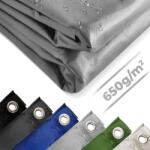 Jago Prelata 650 g/m2, ochiuri de aluminiu, gri, 5 x 7 m (WP00749)