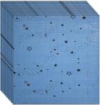 NEXTLY 30 db 3D NEXTLY öntapadós tapéta szett, falra vagy mennyezetre, vízálló, állítható, erős ragasztó, könnyen felhelyezhető, 15, 9 m2 fedett terület, 70x77 cm, modern design, kék csillagok, 53-as kód (s3