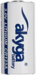 Akyga Lítium elem CR123A Akyga 3V, 1500mAh, ellenáll a szélsőséges hőmérsékletnek (AKY1235)